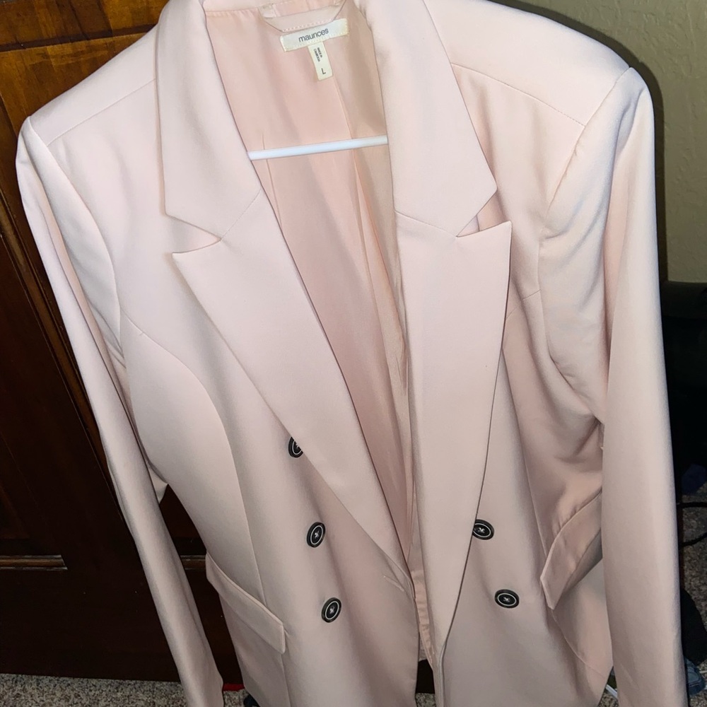 Maurices Light Pink Double-Breasted Blazer